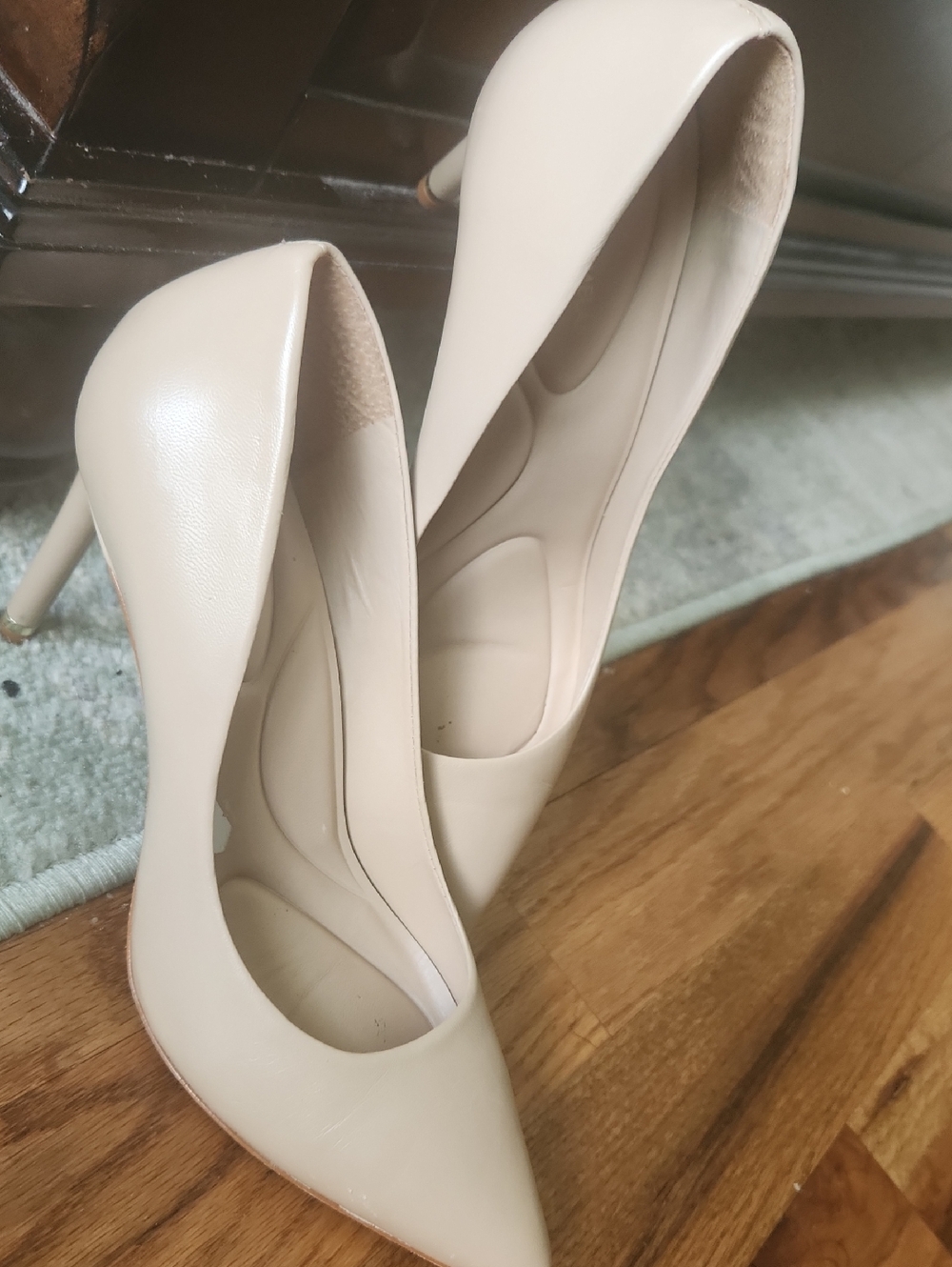Antonio Melani Nude Patent Pointed-Toe Stiletto Pumps